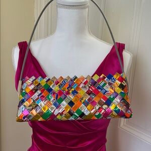 Handmade Candywrapper Multicolor Shoulder Bag
